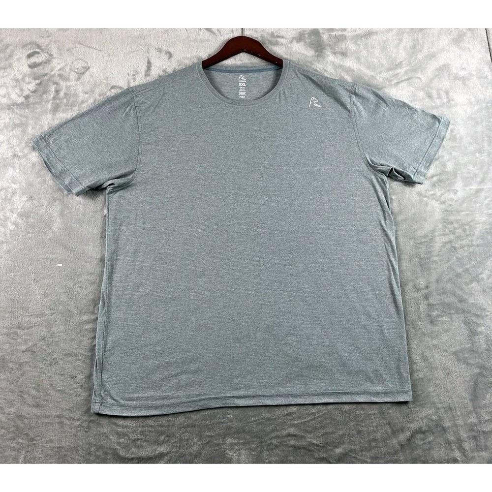Rhoback Shirt Mens 2XL Blue Green Tech Tee Short Sleeve Performance Stretch Gym